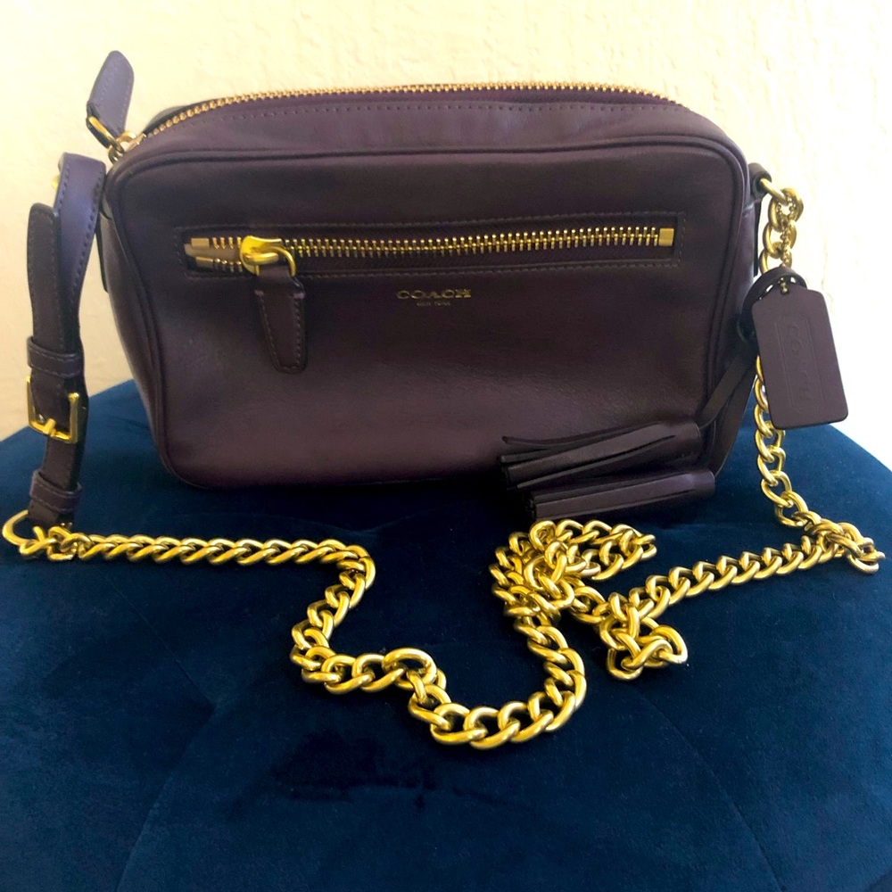 COACH BOLD CHAIN CROSSBODY BAG, Purple, eggplant